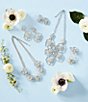 Color:Silver/Crystal - Image 2 - Chloe Crystal Flower Post Earrings