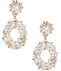Color:Pearl - Image 1 - Cluster Pearl Double Drop Statement Earrings
