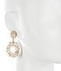 Color:Pearl - Image 2 - Cluster Pearl Double Drop Statement Earrings