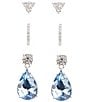 Cezanne Crystal CZ & Light Denim Stone Multi Earring Trio Set - Image 1