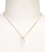 Cezanne Crystal CZ & Pearl Drop Short Pendant Necklace & Stud Earring Set - Image 1