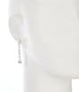 Cezanne Crystal CZ Multi Shape Stone Linear Earrings, Color:Silver/CZ - Image 2
