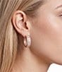 Cezanne Crystal CZ Round & Oval Stone Hoop Earrings - Image 2