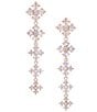 Cezanne Crystal CZ Stone Cluster Graduating Short Linear Earrings - Image 1