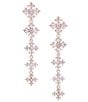 Cezanne Crystal CZ Stone Cluster Graduating Short Linear Earrings - Image 1