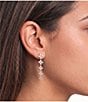 Cezanne Crystal CZ Stone Cluster Graduating Short Linear Earrings - Image 2