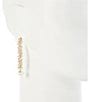 Cezanne Crystal CZ Stone Linear Pearl Drop Earrings - Image 2