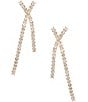 Cezanne Crystal CZ Stone X Drop Earrings - Image 1