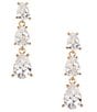 Cezanne Crystal CZ Teardrop Graduating Stone Drop Earrings - Image 1