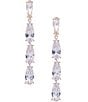 Cezanne Crystal CZ Teardrop Stone Linear Earrings - Image 1