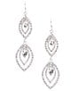 Color:Silver/Crystal - Image 1 - Crystal Eyes Chandelier Statement Earrings