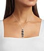 Cezanne Crystal Oval & Montana Rectangle Stone Y Necklace - Image 2