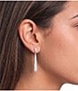 Cezanne Crystal Pave Domed Stick Drop Earrings - Image 2
