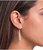 Cezanne Crystal Pave Domed Stick Metal Linear Earrings - Image 2