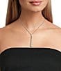 Cezanne Crystal Pave Domed Stick Short Pendant Necklace - Image 2