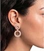 Cezanne Crystal Pave Double Round Open Drop Earrings - Image 2
