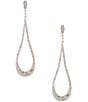 Cezanne Crystal Pave Elongated Open Teardrop Drop Earrings - Image 1