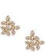 Cezanne Crystal Pave Flower Cluster Stud Earrings - Image 1