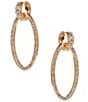 Cezanne Crystal Pave Huggie Hoop Oval Open Drop Earrings - Image 1