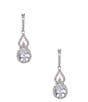 Color:Silver/CZ - Image 1 - Cubic Zirconia Infinity Crystal Drop Earrings