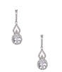 Cezanne Cubic Zirconia Infinity Crystal Drop Earrings, Color:Silver/CZ - Image 1