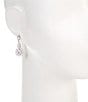 Cezanne Cubic Zirconia Infinity Crystal Drop Earrings, Color:Silver/CZ - Image 2