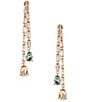Cezanne CZ Rhinestone Chain Multi Color Teardrop Stone Front Back Earrings - Image 1
