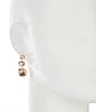 Cezanne CZ Round Multi Peach Stone Drop Earrings, Color:Gold/Peach - Image 2