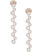 Color:Gold/CZ - Image 1 - CZ Round Stone Cluster Linear Earrings