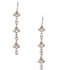 Color:Gold/CZ - Image 1 - CZ Small Pear Stone Linear Drop Earrings