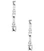 Cezanne Daria Linear Earrings, Color:Silver/Crystal - Image 1