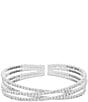 Color:Silver - Image 1 - Double Crisscross Rhinestone Cuff Bracelet