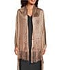 Cezanne Net Embellished Lurex Fringe Evening Wrap, Color:Blush - Image 1