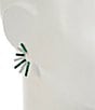 Cezanne Emerald & Crystal Stone Graduating Stick Drop Earrings, Color:Silver/Emerald - Image 2