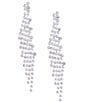 Color:Silver - Image 1 - Fringe Chandelier Crystal Statement Earrings