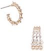 Cezanne Graduating Round Crystal CZ Hoop Earrings, Color:Gold/CZ - Image 1