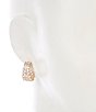 Cezanne Graduating Round Crystal CZ Hoop Earrings, Color:Gold/CZ - Image 2