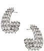 Cezanne Graduating Round Crystal Hoop Earrings - Image 1