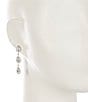 Color:Silver/Crystal - Image 2 - Harlow Crystal Linear Earrings