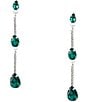 Cezanne Lauralie Emerald Linear Earrings, Color:Multi - Image 1