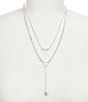 Color:Silver - Image 1 - Layered Long Drop Necklace