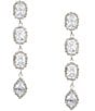 Cezanne Mix Stone Halo Linear Earrings - Image 1
