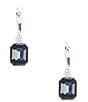 Color:Silver/Montana - Image 1 - Montana Faceted Crystal Octagon Stone Drop Earrings