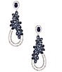 Cezanne Montana Oval Crystal Cluster Tear Drop Earrings - Image 1