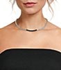 Cezanne Montana Round Stone Frontal Rhinestone Chain Collar Necklace - Image 2