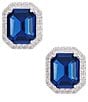 Cezanne Montana Stone Crystal Pave Edge Stud Earrings - Image 1