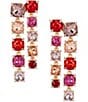 Cezanne Multi Color Graduating Round Stone Drop Earrings - Image 1