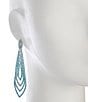 Cezanne Multi Ombre Rhinestone Drop Earrings, Color:Teal Ombre - Image 2