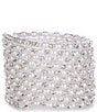 Cezanne Multi Row Crystal Pearl Coil Bracelet, Color:Silver - Image 1