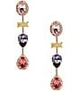 Cezanne Multi Stone Short Linear Drop Earrings - Image 1